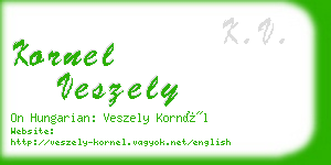 kornel veszely business card